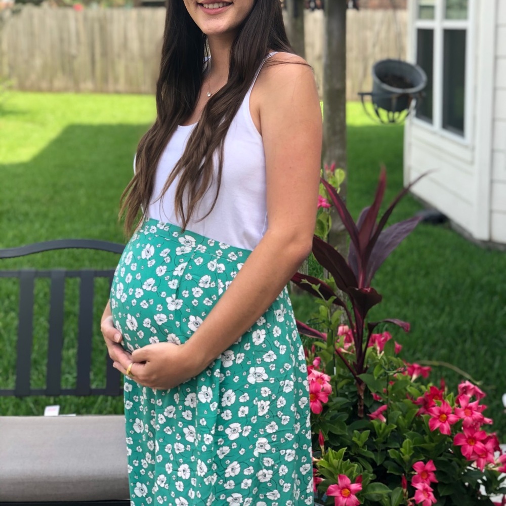 Floral maternity maxi skirt
